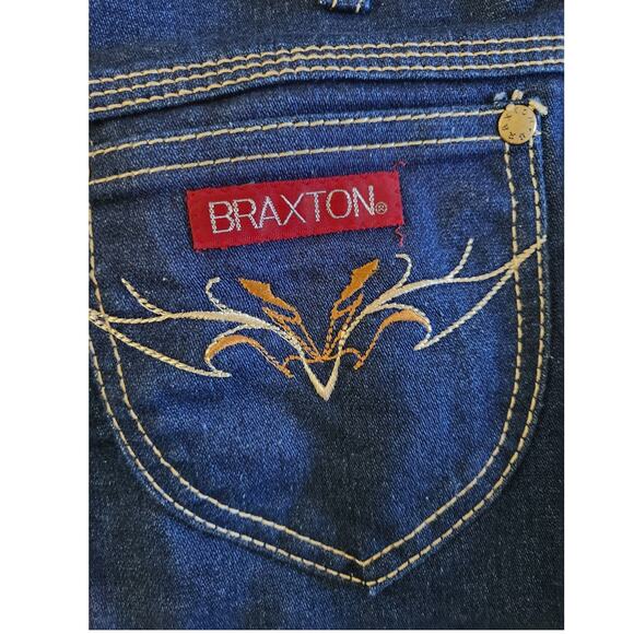 Braxton Women's High Waisted Stretch Boot Cut Dark Wash Jeans-10 - Picture 5 of 9
